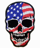 Wholesale AMERICAN FLAG SKULL 4 INCH PATCH (Sold by the piece)